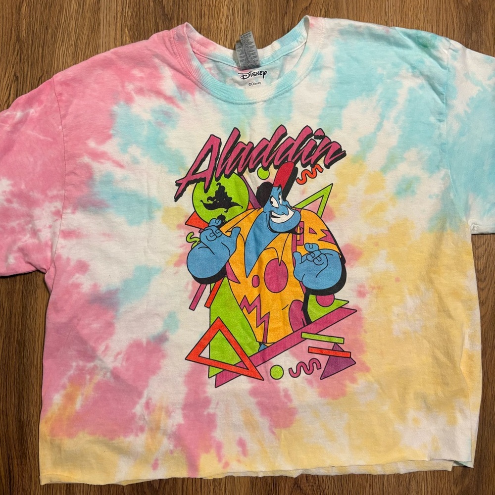 Disney Aladdin Retro Genie Womens Tie-Dye T-Shirt